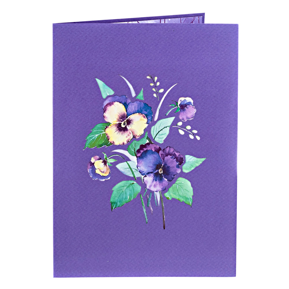 Pansies Flowers Pop Up Card